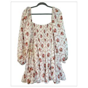 Gently Worn Floral ALTAR'd STATE Long Sleeve Baby Doll Dress Size L (BB0626)